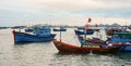 Fishing boats at the pier in Phan Rang, Vietnam Royalty Free Stock Photo