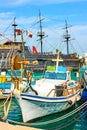 Fishing boats in the port of Ayia Napa in Cyprus Royalty Free Stock Photo