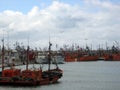 Fishing boats in the port of Mar del Plata Buenos Aires Argentina