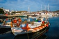 Fishing boats in port of Naousa. Paros lsland, Greece Royalty Free Stock Photo