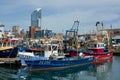 Fishing boats in  Portsmouth Harbour.uk Royalty Free Stock Photo