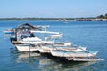 Fishing boats at Puerto Princesa city baywalk park in Palawan, Philippines Royalty Free Stock Photo