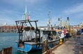 Fishing boats at the quayside. Spinnaker Tower. Portsmouth Royalty Free Stock Photo