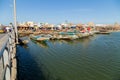 Fishing boats resting on the riverbank of the river senegal