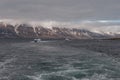 Fishing boats sailing in Eyjafjordur Iceland