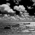 Fishing boats on the sea. Royalty Free Stock Photo