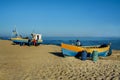 Fishing boats, sea, fishermen at work Royalty Free Stock Photo