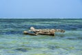 Fishing boats in the sea on the island of Zanzibar, Tanzania, East Africa. Travel and nature concept Royalty Free Stock Photo