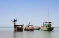 Fishing boats on the sea in Phuket, Thailand Royalty Free Stock Photo