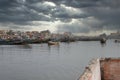 Fishing boats in Senegal, called pirogue or piragua or piraga Royalty Free Stock Photo