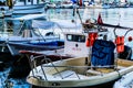 Fishing Boats On The Shelter Of Cinarcik Seaport - Turkey Royalty Free Stock Photo