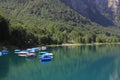 Fishing boats on the shore of Lake Kloental Royalty Free Stock Photo