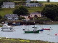 Fishing boats, shore. A small fishing village in western Europe. Seascape, boat on body of