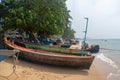 Fishing boats sitting on the beach