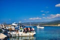Fishing boats in a small harbor on Cyprus Royalty Free Stock Photo