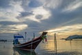 Fishing boats stay on the beach