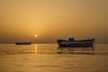 Fishing boats at the sunrise Royalty Free Stock Photo