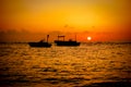 Fishing Boats Sunset Royalty Free Stock Photo