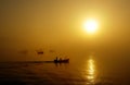 Fishing boats, sunset Royalty Free Stock Photo