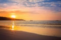 Fishing boats on the sunset Royalty Free Stock Photo