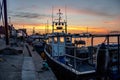 Fishing Boats at Sunset Royalty Free Stock Photo