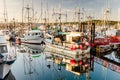 View of a Fishing Harbour at Sunset Royalty Free Stock Photo