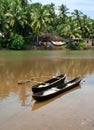 Fishing boats in tropical river. Goa Royalty Free Stock Photo