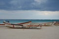 Fishing boats, Tulum beach Royalty Free Stock Photo