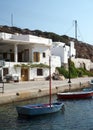 Fishing boats typical architecture village Faros on Sifnos Isla