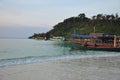 Fishing boats and village, Koh Rong, Cambodia Royalty Free Stock Photo