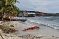 Fishing boats and village, Koh Rong, Cambodia Royalty Free Stock Photo