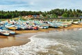 Fishing boats at Vizhinjam harbor, Kovalam, Kerala, India