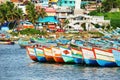 Fishing boats at Vizhinjam harbor, Kovalam, Kerala, India