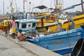 Fishing boats at wharf, Hambantota, Sri Lanka Royalty Free Stock Photo