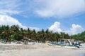 Fishing boats on the white sand of Virgin beach in Bali. Fishing boats on the white sand of Virgin beach in Bali Royalty Free Stock Photo