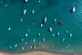 Fishing boats and yachts moored at Miami Beach. Limassol, Cyprus Royalty Free Stock Photo