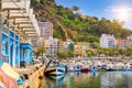 Fishing boats and yachts in port Blanes. Spain Royalty Free Stock Photo