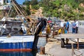 Fishing boats and yachts in port Blanes. Spain Royalty Free Stock Photo