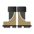Fishing boots flat icon. Rubber boots color icons in trendy flat style. Footwear gradient style design, designed for web