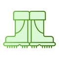 Fishing boots flat icon. Rubber boots green icons in trendy flat style. Footwear gradient style design, designed for web