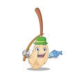 Fishing broom isolated in on the mascot Royalty Free Stock Photo