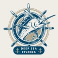 Fishing business logotype vintage colorful Royalty Free Stock Photo