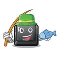 Fishing button E in the mascot shape