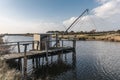 Fishing cabin on the bank of the river