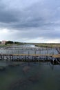 Fish pond and traditional fishing industry in Sardinia