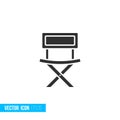 Fishing chair icon in silhouette flat style isolated on white background. Royalty Free Stock Photo