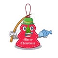 Fishing Christmas tag hanging of character door