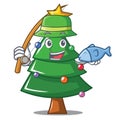 Fishing Christmas tree character cartoon