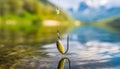 Fishing. Close-up shut of a fish hook under water Royalty Free Stock Photo