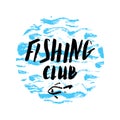 Fishing club hand drawn